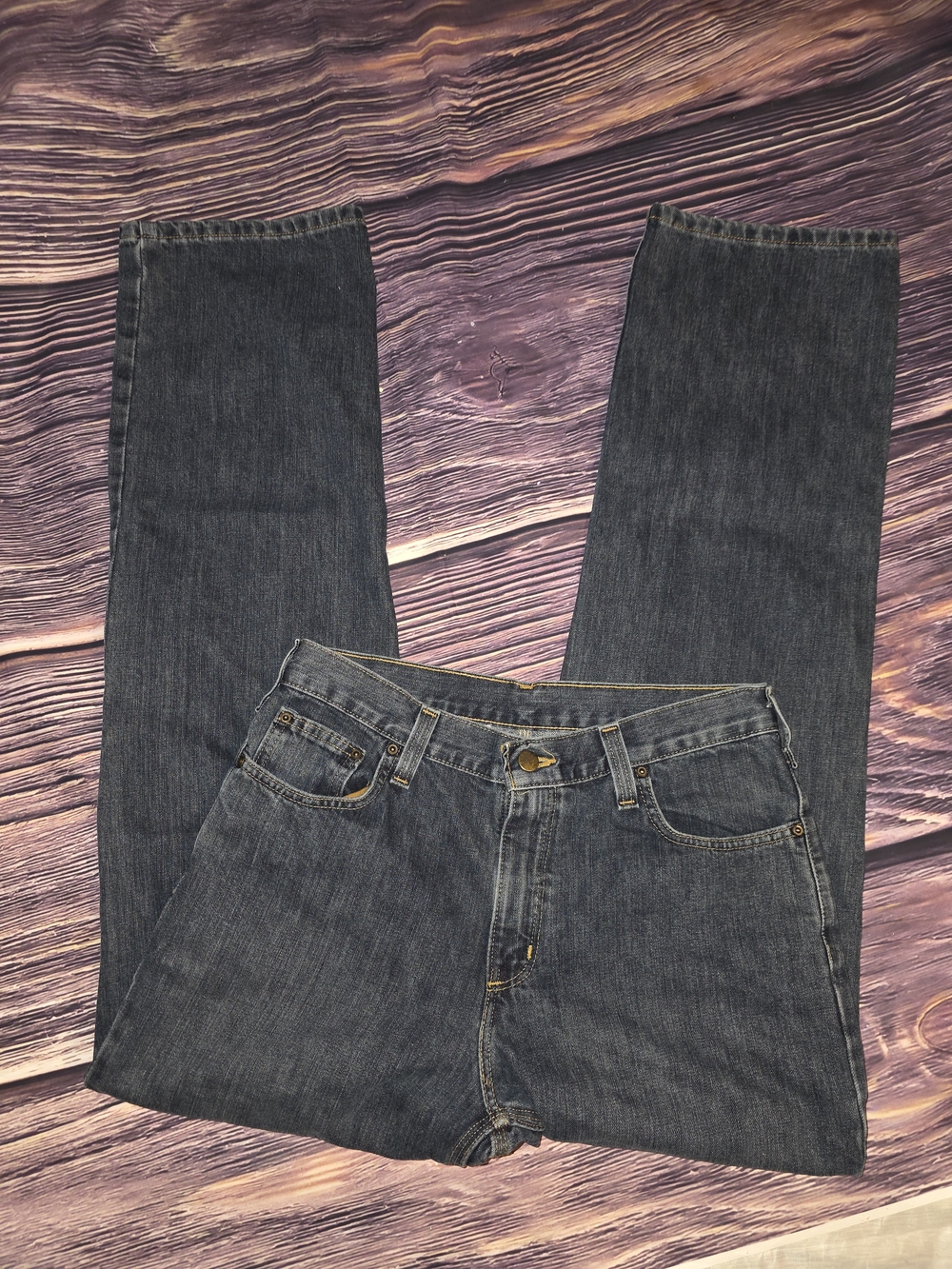 Carhartt Men's Dark Wash Straight Jeans
